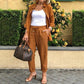 🍃Frühling Vorverkauf 49% Rabatt🍃Set aus langärmliger Bluse und Hose aus Baumwollleinen für Damen