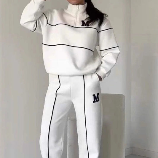 💕Herbst-Sonderangebot – 50 % Rabatt💕Lässiges Sweatshirt 2-teiliges Set mit Linie