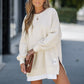 💖Limitierter Verkauf 50 % Rabatt💖Langärmeliges Pullover-Sweatshirtkleid mit Reißverschluss und Schlitz