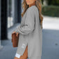 💖Limitierter Verkauf 50 % Rabatt💖Langärmeliges Pullover-Sweatshirtkleid mit Reißverschluss und Schlitz