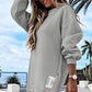 💖Limitierter Verkauf 50 % Rabatt💖Langärmeliges Pullover-Sweatshirtkleid mit Reißverschluss und Schlitz