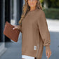💖Limitierter Verkauf 50 % Rabatt💖Langärmeliges Pullover-Sweatshirtkleid mit Reißverschluss und Schlitz
