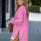 💖Limitierter Verkauf 50 % Rabatt💖Langärmeliges Pullover-Sweatshirtkleid mit Reißverschluss und Schlitz