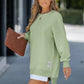 💖Limitierter Verkauf 50 % Rabatt💖Langärmeliges Pullover-Sweatshirtkleid mit Reißverschluss und Schlitz