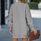 💖Limitierter Verkauf 50 % Rabatt💖Langärmeliges Pullover-Sweatshirtkleid mit Reißverschluss und Schlitz
