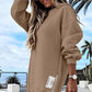 💖Limitierter Verkauf 50 % Rabatt💖Langärmeliges Pullover-Sweatshirtkleid mit Reißverschluss und Schlitz