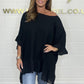 🏵️2025 Heißer Verkauf 49% Rabatt🏵️Lockere, plissierte Off-Shoulder-Blusen für Damen