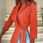 💥Neujahrs-Hot-Sale 49% Rabatt💥Ombre Reverskragen Tailliertes Plissee Blazer Kleid