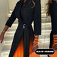💥Neujahrs-Hot-Sale 49% Rabatt💥Ombre Reverskragen Tailliertes Plissee Blazer Kleid