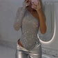 ⏰Zeitlich begrenzte Aktion 49% Rabatt🔥Damen One-Shoulder-Pailletten-Bodysuit💃