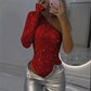 ⏰Zeitlich begrenzte Aktion 49% Rabatt🔥Damen One-Shoulder-Pailletten-Bodysuit💃