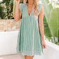 💥LETZTER TAG VERKAUF 50% RABATT💥Damen V-Ausschnitt Kurzarmeliges Hohlspitzenkleid