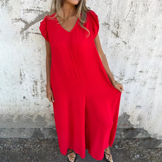 🔥Was soll ich morgen anziehen?✨ Jumpsuit mit V-Ausschnitt und Leopardenmuster für Damen