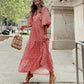 🌷Sommer-Hot-Sale - 50% Rabatt🍃Elegantes Boho Maxikleid mit Puffärmeln und Blumenmuster