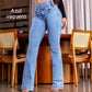 💕 Stretch-Schlagjeans mit hohem Bund – Perfekt für den Frühling! ✨ Bequem, schlank, nachhaltig 👖 Ideal für Alltag & Freizeit.