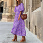 🌷Sommer-Hot-Sale - 50% Rabatt🍃Elegantes Boho Maxikleid mit Puffärmeln und Blumenmuster