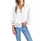 🌷Frühling Vorverkauf 49% Rabatt🍃Schlichte Bluse mit Glockenärmeln und ausgeschnittenem Saum