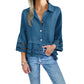 🌷Frühling Vorverkauf 49% Rabatt🍃Schlichte Bluse mit Glockenärmeln und ausgeschnittenem Saum