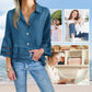 🌷Frühling Vorverkauf 49% Rabatt🍃Schlichte Bluse mit Glockenärmeln und ausgeschnittenem Saum