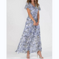 🌺Sommer Heißer Verkauf 49% Rabatt🍃Kurzärmeliges langes Kleid mit Blumendruck👗