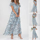 🌺Sommer Heißer Verkauf 49% Rabatt🍃Kurzärmeliges langes Kleid mit Blumendruck👗