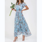🌺Sommer Heißer Verkauf 49% Rabatt🍃Kurzärmeliges langes Kleid mit Blumendruck👗