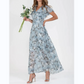 🌺Sommer Heißer Verkauf 49% Rabatt🍃Kurzärmeliges langes Kleid mit Blumendruck👗