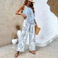 💃Muttertag-Hot-Sale 50% Rabatt🌺Damen Trendy Print 2 Stück Outfits ärmelloses Top & Hose