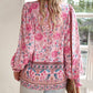 🌷Frühling Vorverkauf 49% Rabatt🍃Damenmode bedrucktes Langarmshirt mit V-Ausschnitt