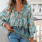 🌷Frühling Vorverkauf 49% Rabatt🍃Damenmode bedrucktes Langarmshirt mit V-Ausschnitt
