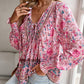 🌷Frühling Vorverkauf 49% Rabatt🍃Damenmode bedrucktes Langarmshirt mit V-Ausschnitt