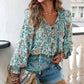 🌷Frühling Vorverkauf 49% Rabatt🍃Damenmode bedrucktes Langarmshirt mit V-Ausschnitt