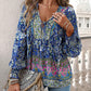 🌷Frühling Vorverkauf 49% Rabatt🍃Damenmode bedrucktes Langarmshirt mit V-Ausschnitt