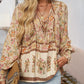 🌷Frühling Vorverkauf 49% Rabatt🍃Damenmode bedrucktes Langarmshirt mit V-Ausschnitt