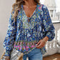 🌷Frühling Vorverkauf 49% Rabatt🍃Damenmode bedrucktes Langarmshirt mit V-Ausschnitt