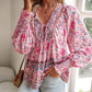 🌷Frühling Vorverkauf 49% Rabatt🍃Damenmode bedrucktes Langarmshirt mit V-Ausschnitt