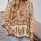 🌷Frühling Vorverkauf 49% Rabatt🍃Damenmode bedrucktes Langarmshirt mit V-Ausschnitt