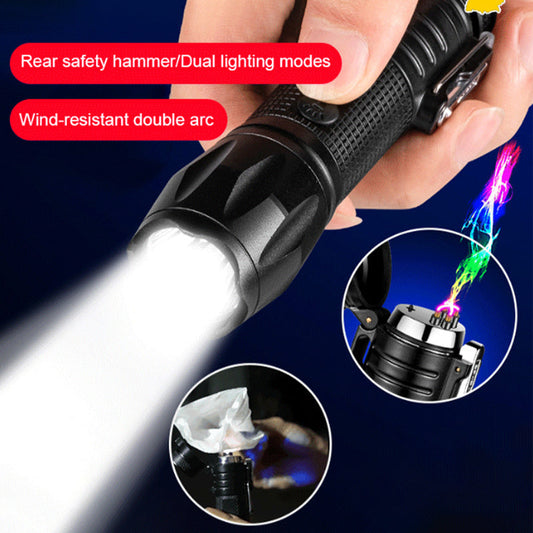 🔥Last-Day-Sonderverkauf 50% Rabatt🔥Doppelt gebogener starker Lichtblitz, der elektrische Feuerzeuge beleuchtet