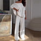 💕Limitierter Verkauf 50 % Rabatt💕Damen-Freizeit-Zweiteiler: One-Shoulder-Oberteil & Hose