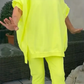 🎁💃Begrenzte Zeit 50% Rabatt💥Rundhalsausschnitt mit Schlitz. Fluoreszierender Freizeitanzug für Damen