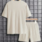 ⏰Sommer Heißer Verkauf - 50% Rabatt🔥2-teiliges Sommer-Set für Herren - T-Shirt mit überhängenden Schultern und Shorts mit Kordelzug