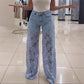 💃Sommer-Hot-Sale - 50% Rabatt🌸👖Gespleißte Jeans mit Spitze