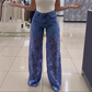 💃Sommer-Hot-Sale - 50% Rabatt🌸👖Gespleißte Jeans mit Spitze