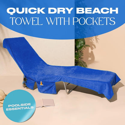 🏖️Sommer-Hot-Sell 50% Rabatt🌞Sun Lounger Handtuch in Tasche mit Taschen Lagerung