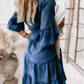 ⏳Begrenzte Zeit 50% Rabatt💥👗Sommerkleid mit Rüschenbesatz und V-Ausschnitt – Leichter Denim-Look