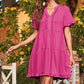 🌸2025 Zeitlich begrenzter Verkauf – 50 % Rabatt🌸👚Damen-Stufenkleid mit Rüschenbesatz und V-Ausschnitt