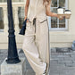 💓Letzter Tag 60% Rabatt🌺Zweiteiliges Damen-Set aus ärmellosem Tanktop mit Kontrasteinfassung und Hose mit Kordelzug