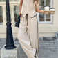 💓Letzter Tag 60% Rabatt🌺Zweiteiliges Damen-Set aus ärmellosem Tanktop mit Kontrasteinfassung und Hose mit Kordelzug