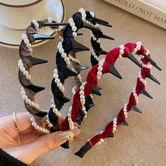 🎁Kaufen Sie 1 und erhalten Sie 1 gratis 🔥Vintage-Haarband mit hoher Stirnpartie und künstlichen Perlen