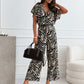 🔥Letzter Tagesverkauf: 50% RABATT🔥Damen-Jumpsuit mit weitem Bein und Leopardenmuster